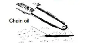 showing spray of chain oil